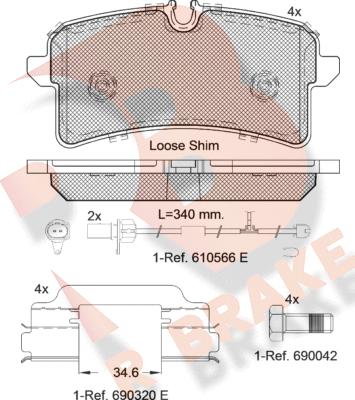 R Brake RB2159 - Гальмівні колодки, дискові гальма autozip.com.ua