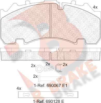 R Brake RB2155-066 - Гальмівні колодки, дискові гальма autozip.com.ua