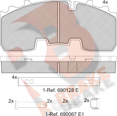 R Brake RB2156-066 - Гальмівні колодки, дискові гальма autozip.com.ua