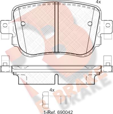 R Brake RB2152 - Гальмівні колодки, дискові гальма autozip.com.ua