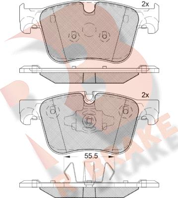 R Brake RB2166-203 - Гальмівні колодки, дискові гальма autozip.com.ua