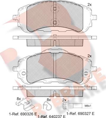 R Brake RB2160 - Гальмівні колодки, дискові гальма autozip.com.ua