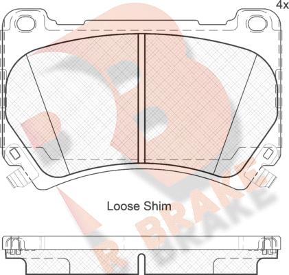 R Brake RB2163 - Гальмівні колодки, дискові гальма autozip.com.ua