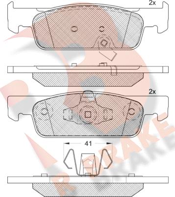 R Brake RB2115-208 - Гальмівні колодки, дискові гальма autozip.com.ua