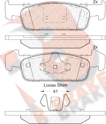 R Brake RB2115-202 - Гальмівні колодки, дискові гальма autozip.com.ua