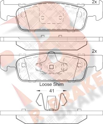 R Brake RB2115 - Гальмівні колодки, дискові гальма autozip.com.ua