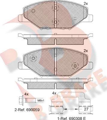 R Brake RB2110 - Гальмівні колодки, дискові гальма autozip.com.ua