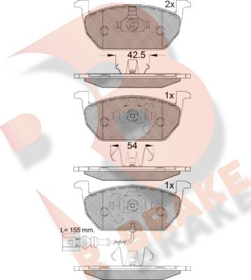 R Brake RB2189 - Гальмівні колодки, дискові гальма autozip.com.ua