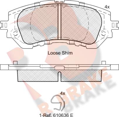 R Brake RB2180 - Гальмівні колодки, дискові гальма autozip.com.ua