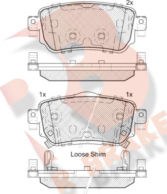 R Brake RB2188 - Гальмівні колодки, дискові гальма autozip.com.ua