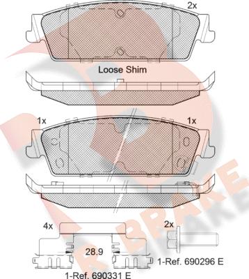 R Brake RB2139 - Гальмівні колодки, дискові гальма autozip.com.ua