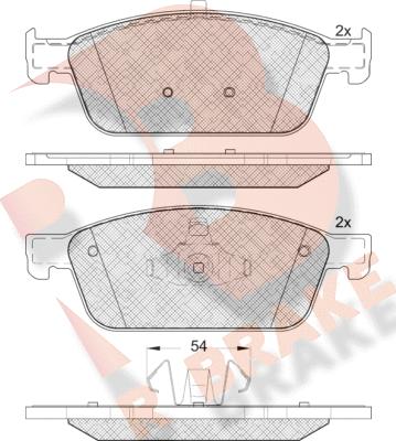 R Brake RB2134 - Гальмівні колодки, дискові гальма autozip.com.ua