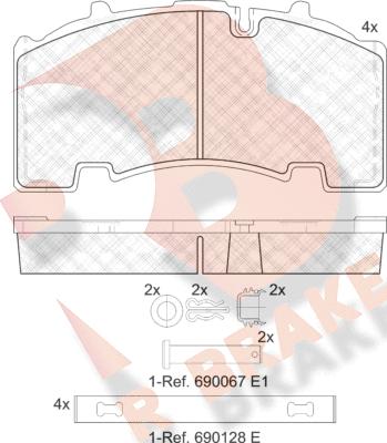 R Brake RB2135-066 - Гальмівні колодки, дискові гальма autozip.com.ua