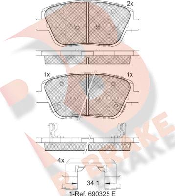 R Brake RB2136 - Гальмівні колодки, дискові гальма autozip.com.ua