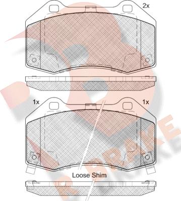 R Brake RB2132-200 - Гальмівні колодки, дискові гальма autozip.com.ua