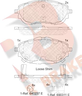 R Brake RB2129 - Гальмівні колодки, дискові гальма autozip.com.ua