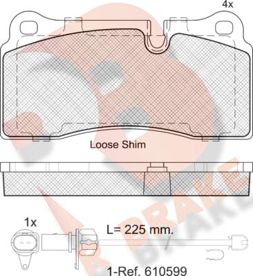 R Brake RB2121-203 - Гальмівні колодки, дискові гальма autozip.com.ua