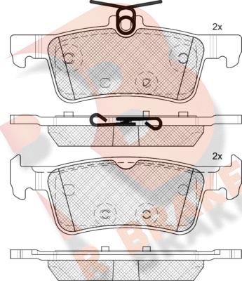 R Brake RB2174-200 - Гальмівні колодки, дискові гальма autozip.com.ua