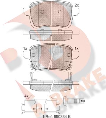 R Brake RB2170208 - Гальмівні колодки, дискові гальма autozip.com.ua