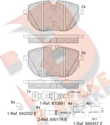R Brake RB2399 - Гальмівні колодки, дискові гальма autozip.com.ua