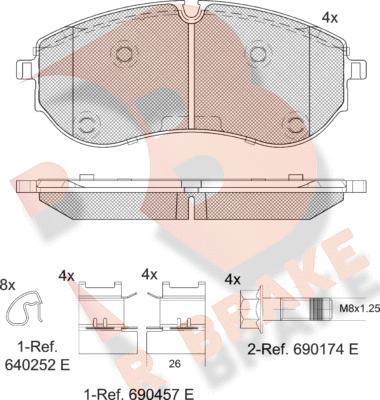 R Brake RB2395 - Гальмівні колодки, дискові гальма autozip.com.ua