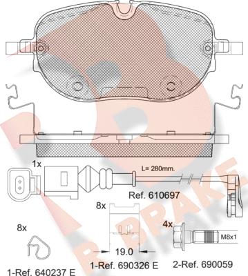R Brake RB2390 - Гальмівні колодки, дискові гальма autozip.com.ua