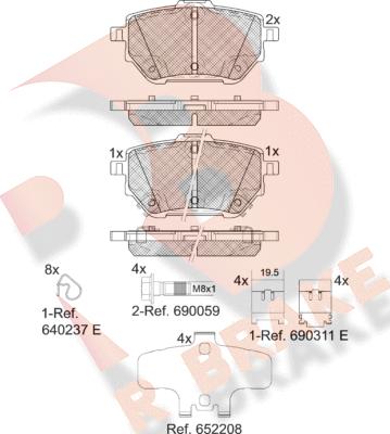 R Brake RB2398 - Гальмівні колодки, дискові гальма autozip.com.ua