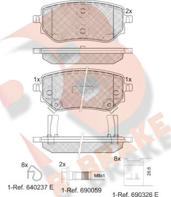 R Brake RB2343 - Гальмівні колодки, дискові гальма autozip.com.ua