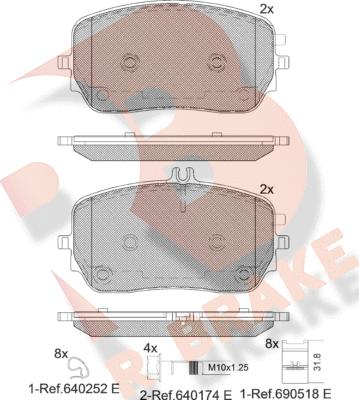 R Brake RB2365 - Гальмівні колодки, дискові гальма autozip.com.ua
