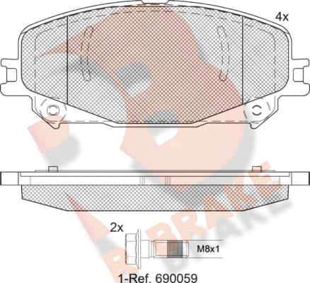 R Brake RB2304 - Гальмівні колодки, дискові гальма autozip.com.ua