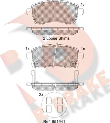 R Brake RB2305 - Гальмівні колодки, дискові гальма autozip.com.ua