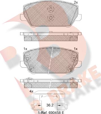 R Brake RB2306 - Гальмівні колодки, дискові гальма autozip.com.ua