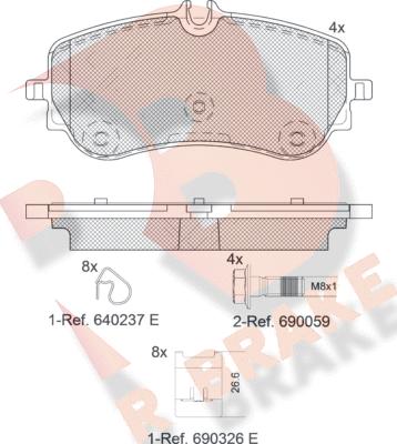 R Brake RB2301 - Гальмівні колодки, дискові гальма autozip.com.ua