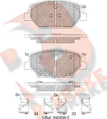 R Brake RB2317 - Гальмівні колодки, дискові гальма autozip.com.ua