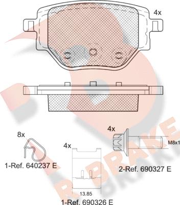 R Brake RB2384 - Гальмівні колодки, дискові гальма autozip.com.ua