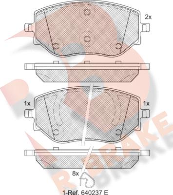 R Brake RB2383 - Гальмівні колодки, дискові гальма autozip.com.ua