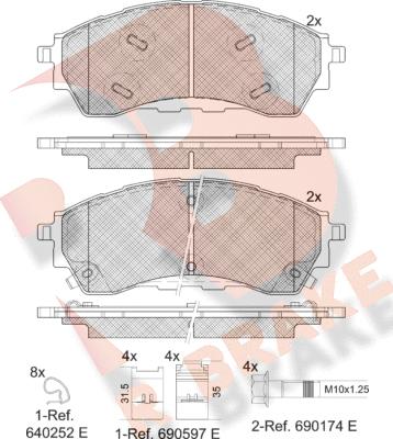 R Brake RB2382 - Гальмівні колодки, дискові гальма autozip.com.ua