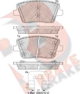 R Brake RB2334 - Гальмівні колодки, дискові гальма autozip.com.ua