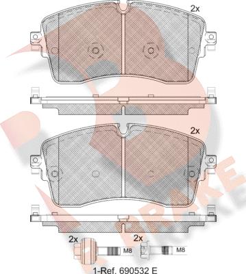 R Brake RB2335-200 - Гальмівні колодки, дискові гальма autozip.com.ua