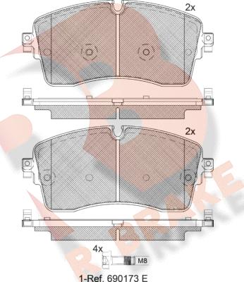 R Brake RB2335 - Гальмівні колодки, дискові гальма autozip.com.ua