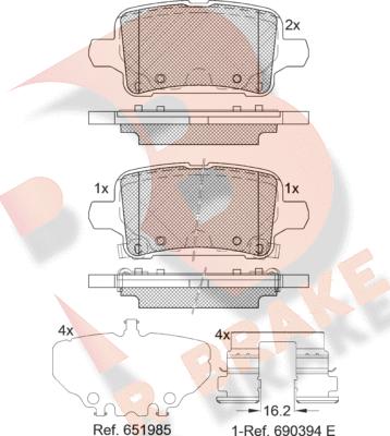 R Brake RB2326 - Гальмівні колодки, дискові гальма autozip.com.ua