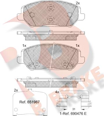 R Brake RB2320 - Гальмівні колодки, дискові гальма autozip.com.ua