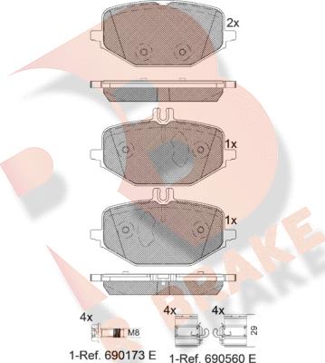 R Brake RB2371-203 - Гальмівні колодки, дискові гальма autozip.com.ua