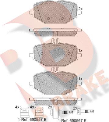 R Brake RB2371 - Гальмівні колодки, дискові гальма autozip.com.ua