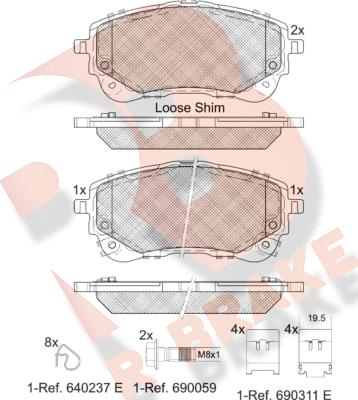 R Brake RB2372 - Гальмівні колодки, дискові гальма autozip.com.ua