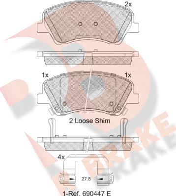 R Brake RB2298 - Гальмівні колодки, дискові гальма autozip.com.ua