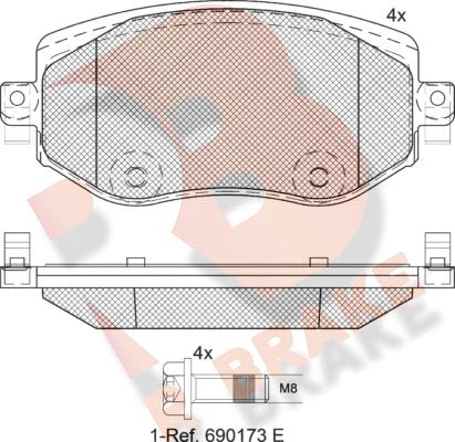 R Brake RB2292 - Гальмівні колодки, дискові гальма autozip.com.ua