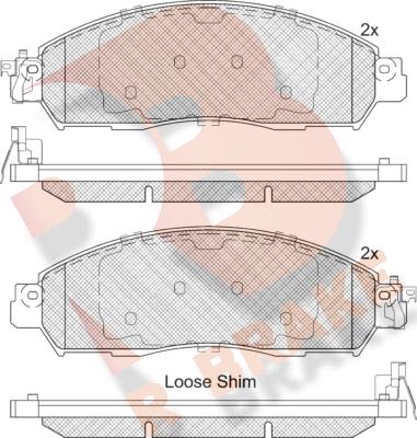 R Brake RB2249-203 - Гальмівні колодки, дискові гальма autozip.com.ua