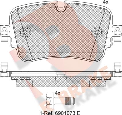 R Brake RB2248 - Гальмівні колодки, дискові гальма autozip.com.ua