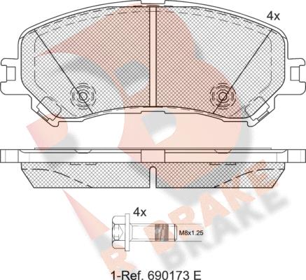 R Brake RB2259 - Гальмівні колодки, дискові гальма autozip.com.ua